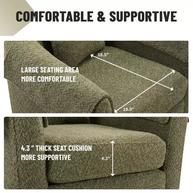 Swivel Accent Chair with Ottoman Set, Modern Chenille Barrel Armchair with Removable Back Pillow and 2 Armrest Covers, Black