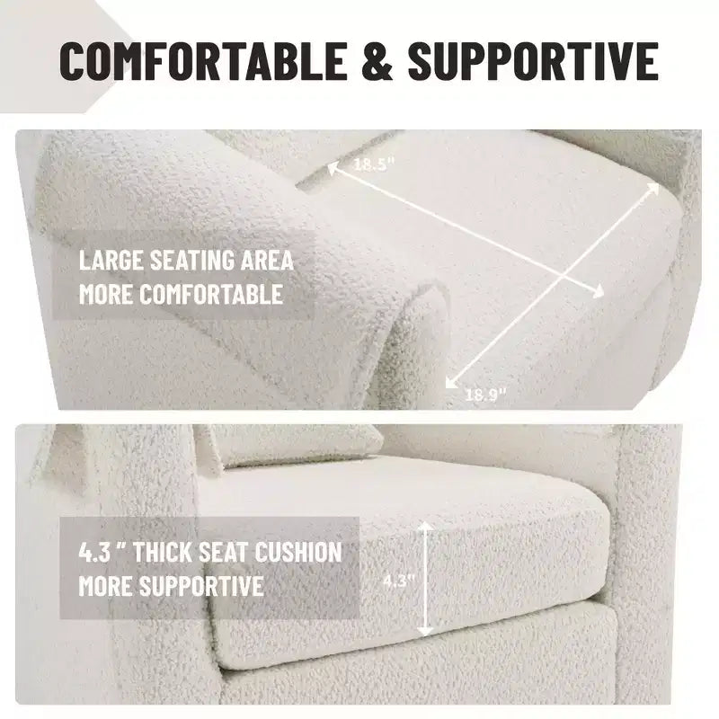 Swivel Accent Chair with Ottoman Set, Modern Chenille Barrel Armchair with Removable Back Pillow and 2 Armrest Covers, Black
