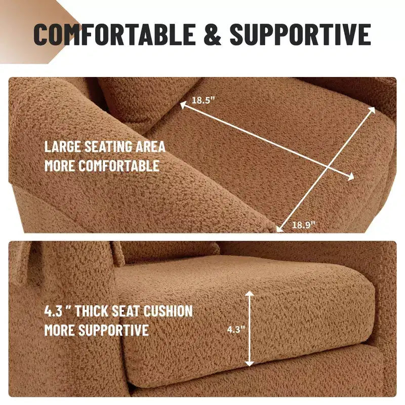 Swivel Accent Chair with Ottoman Set, Modern Chenille Barrel Armchair with Removable Back Pillow and 2 Armrest Covers, Black
