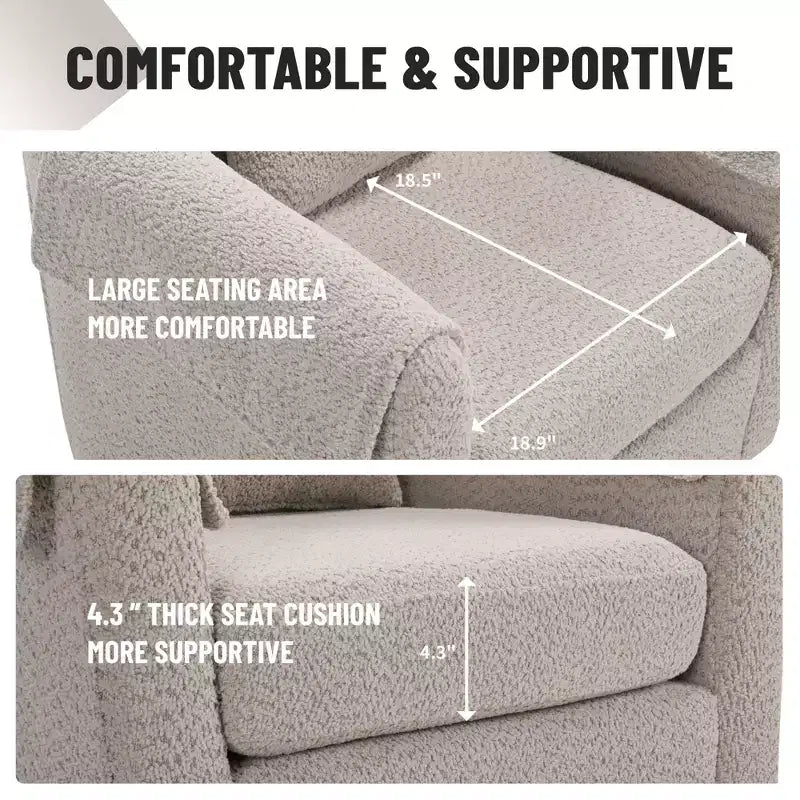 Swivel Accent Chair with Ottoman Set, Modern Chenille Barrel Armchair with Removable Back Pillow and 2 Armrest Covers, Black