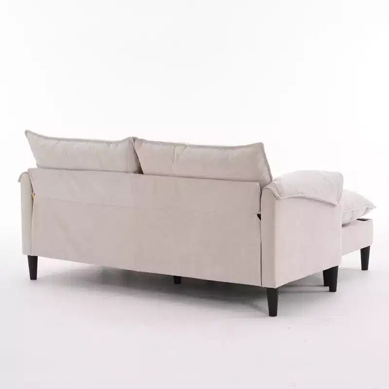 Zeus & Ruta Modern Upholstered 2-Seater Sofa with Storage Ottomans, for Living Room, Bedroom, Office or Small Spaces