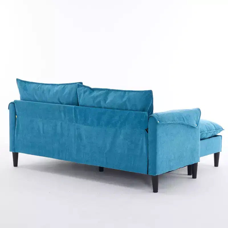 Zeus & Ruta Modern Upholstered 2-Seater Sofa with Storage Ottomans, for Living Room, Bedroom, Office or Small Spaces