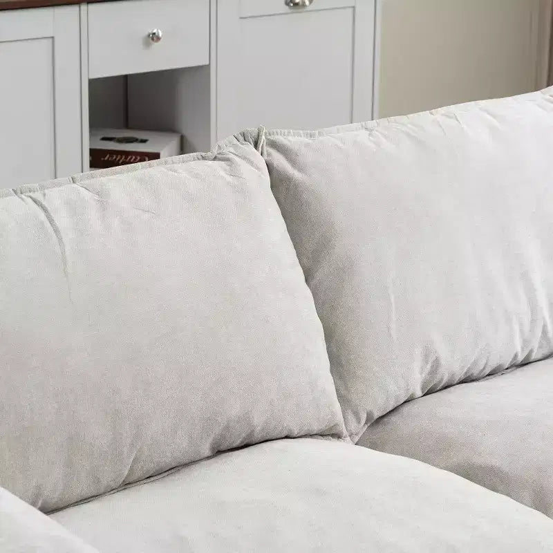 Zeus & Ruta Modern Upholstered 2-Seater Sofa with Storage Ottomans, for Living Room, Bedroom, Office or Small Spaces