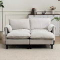 Zeus & Ruta Modern Upholstered 2-Seater Sofa with Storage Ottomans, for Living Room, Bedroom, Office or Small Spaces