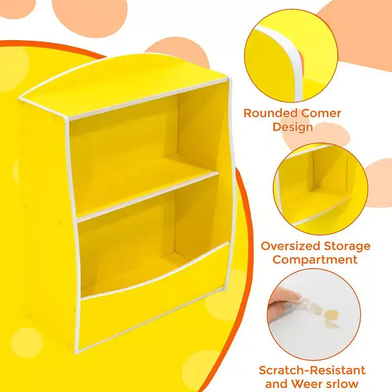 Kids Bookshelf,Book Storage Organizer,2-Tier Kids Bookcase with Open Compartments for Bedroom,Livingroom,Playroom