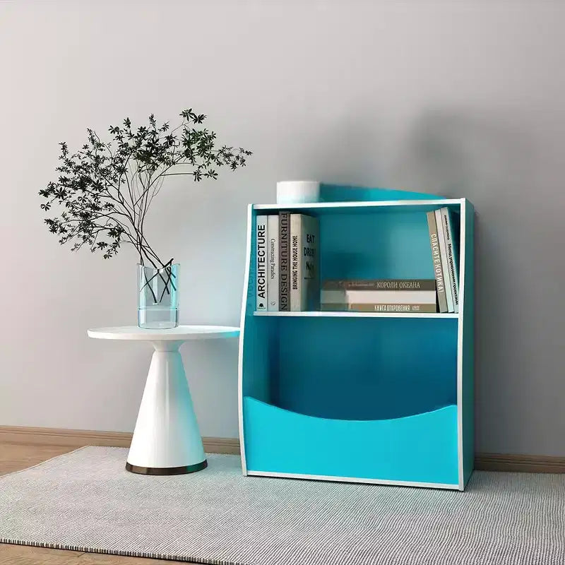 Kids Bookshelf,Book Storage Organizer,2-Tier Kids Bookcase with Open Compartments for Bedroom,Livingroom,Playroom
