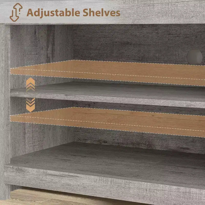 Farmhouse TV Stand for 75/80 Inch TVs, 70 Long Entertainment Center w/4 Storage Drawers & 3 Open Shelf, White Television Consoles Stands for Home