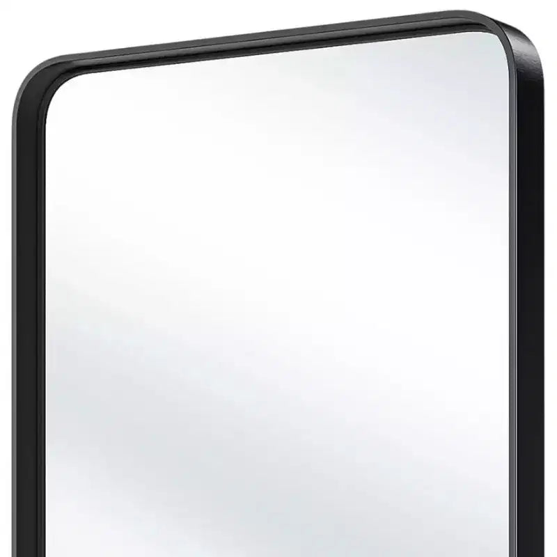 30 Black Metal Floating Framed Bathroom Vanity Mirror