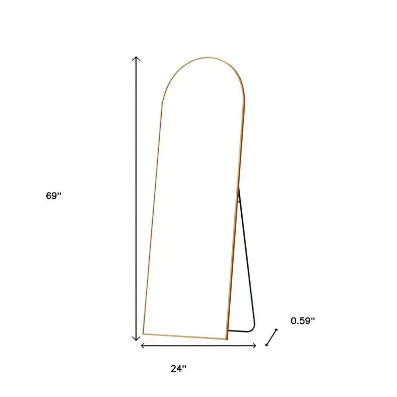 69 Gold Arch Freestanding Framed Full Length Mirror