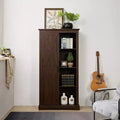 Free Standing Storage Cabinet for Dining Room, Buffet Cabinet with Barn Doors, Open and Hidden Shelves, Quality Hardware, Wine Bar Cabinet