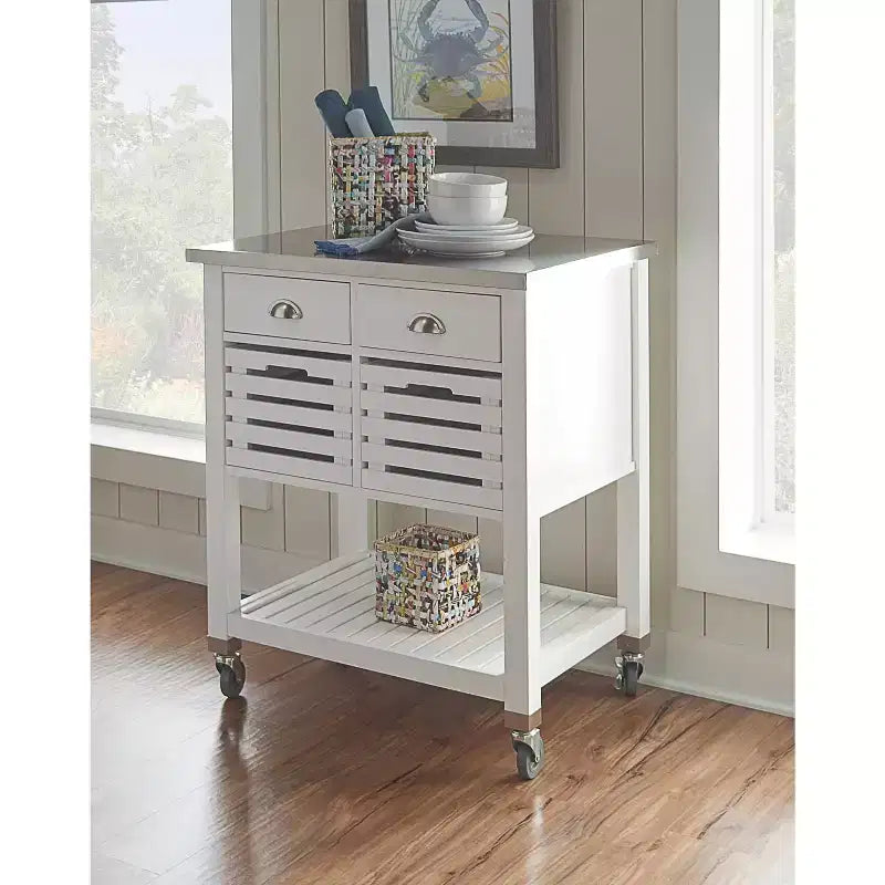 36 in.H Wood Kitchen Carts for Modular Kitchen with 1 Shelf