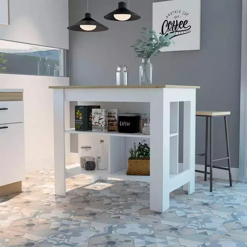 Cala Kitchen Island White