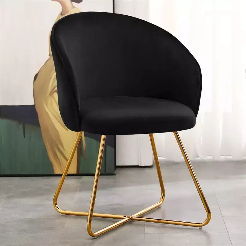 Velvet Vanity Chair with Back, Modern Accent Chair for Vanity, Upholstered Makeup Stoolfor Bedroom, Living Room, Dressing Room