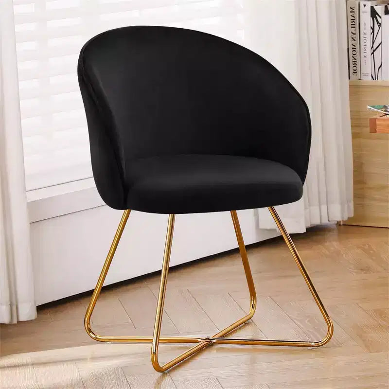 Velvet Vanity Chair with Back, Modern Accent Chair for Vanity, Upholstered Makeup Stoolfor Bedroom, Living Room, Dressing Room