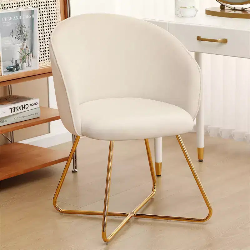 Velvet Vanity Chair with Back, Modern Accent Chair for Vanity, Upholstered Makeup Stoolfor Bedroom, Living Room, Dressing Room