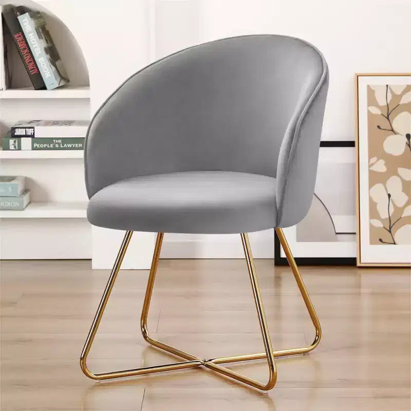 Velvet Vanity Chair with Back, Modern Accent Chair for Vanity, Upholstered Makeup Stoolfor Bedroom, Living Room, Dressing Room