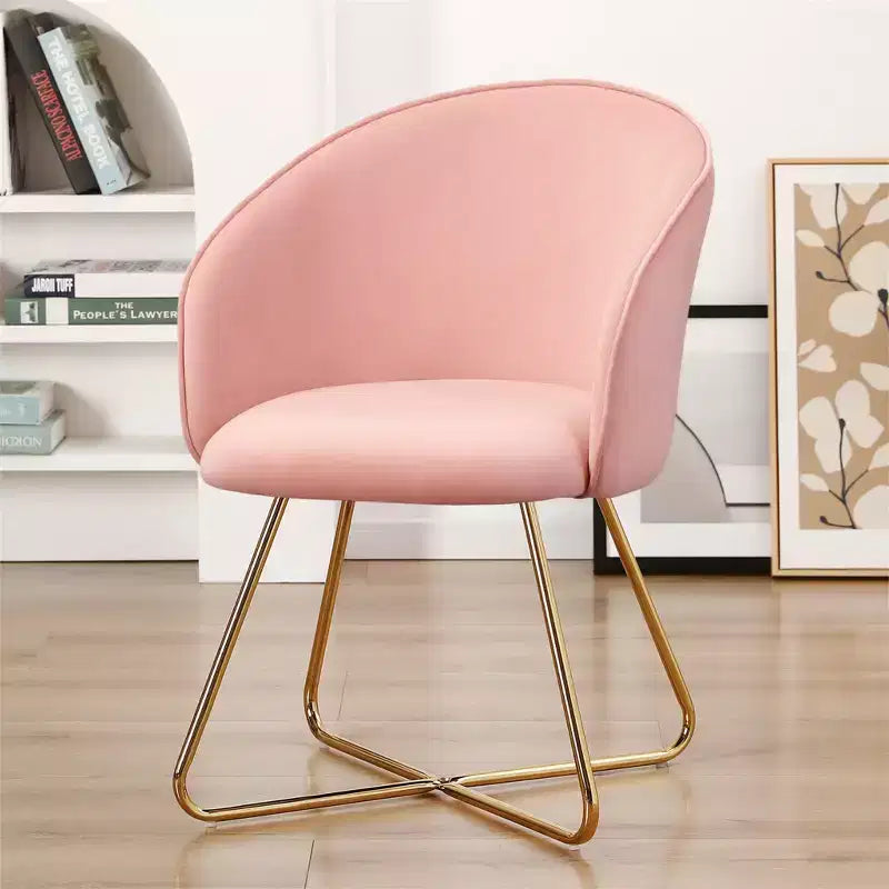Velvet Vanity Chair with Back, Modern Accent Chair for Vanity, Upholstered Makeup Stoolfor Bedroom, Living Room, Dressing Room