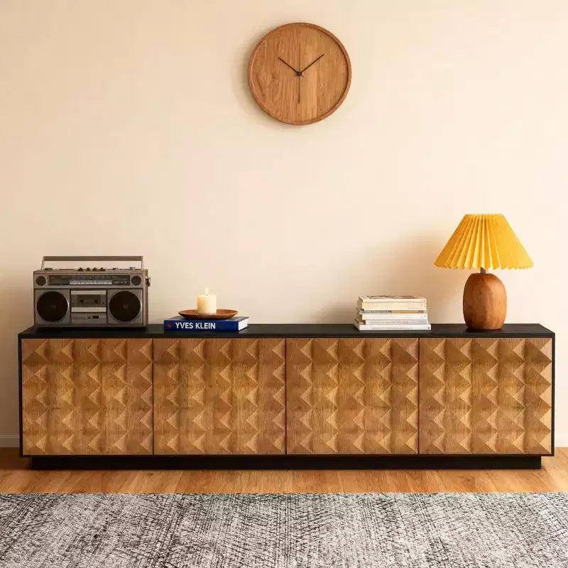 87.79 Inch TV Stand for TVs up to 90 Inches with Adjustable Removable Shelves Living Room Media Console Gaoyangjiaju