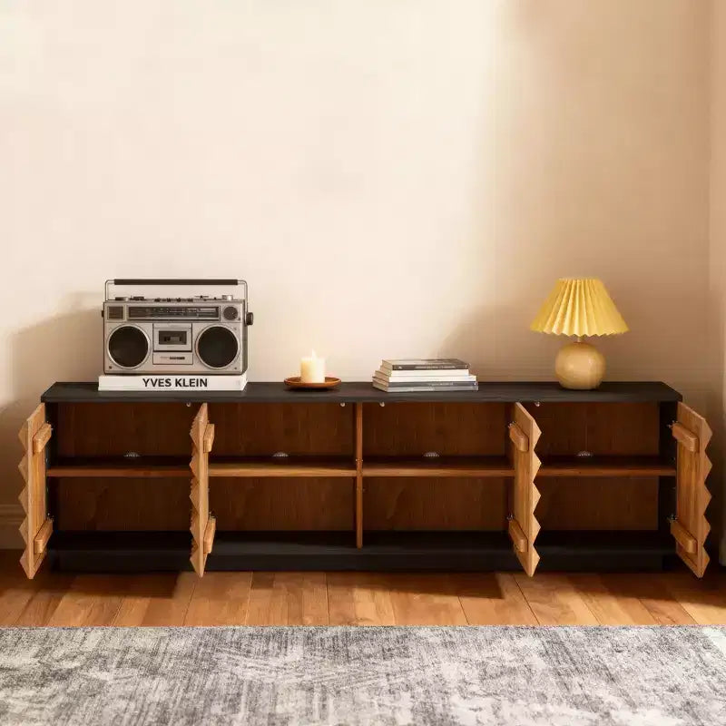 87.79 Inch TV Stand for TVs up to 90 Inches with Adjustable Removable Shelves Living Room Media Console Gaoyangjiaju