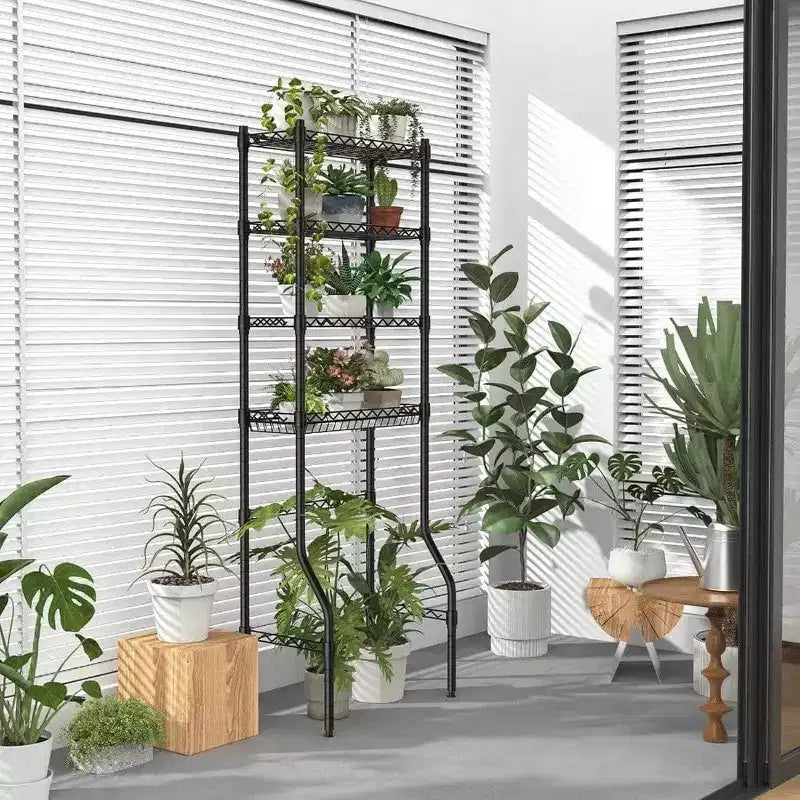 4 Tier Over Toilet Storage Rack Bathroom Organizers with Adjustable Shelf and Basket Black Small Space Storage Cabinet
