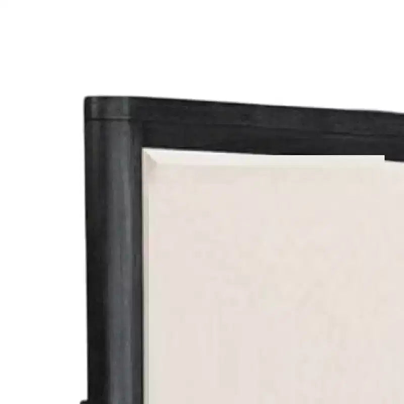 Dresser Mirror with Beveled Design, Ash Gray Solid Wood 38x42