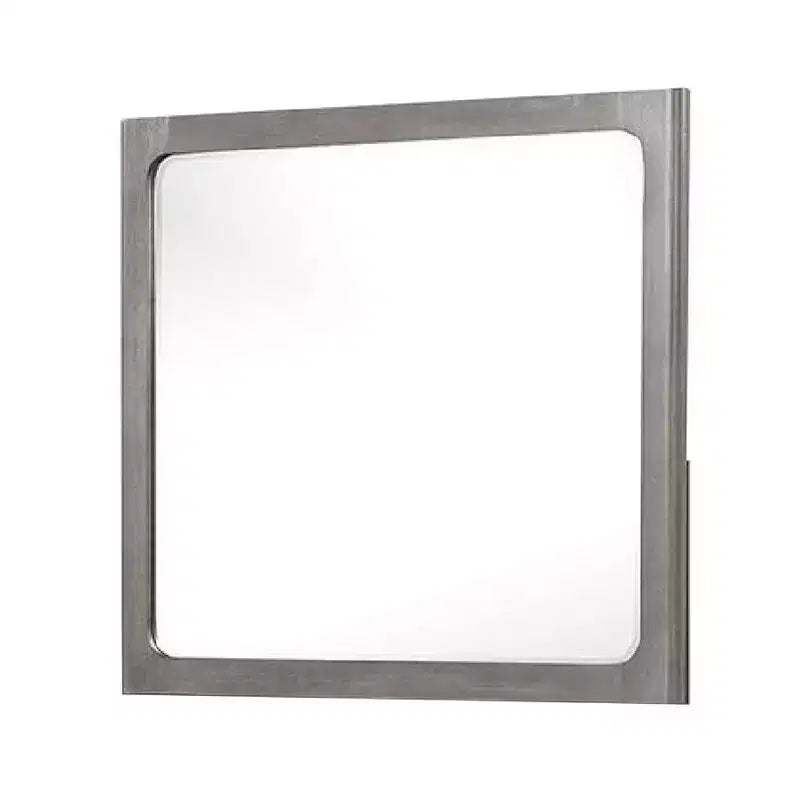 Dresser Mirror, Warm Gray Rubberwood, Beveled Edge, 40 Inch