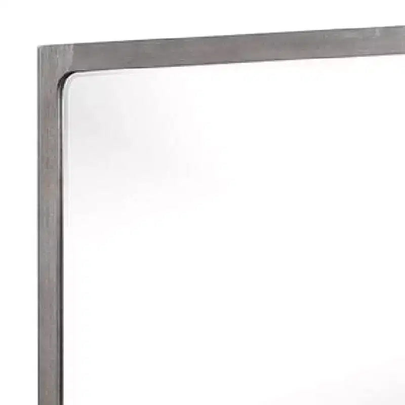Dresser Mirror, Warm Gray Rubberwood, Beveled Edge, 40 Inch