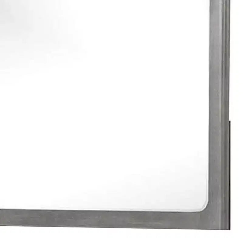 Dresser Mirror, Warm Gray Rubberwood, Beveled Edge, 40 Inch