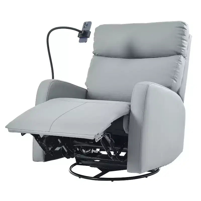 360 Swivel Recliner Nursery Rocking Chair Rocker Glider Single Sofa Accent Chair Leisure Lounge Chair with Phone Holder