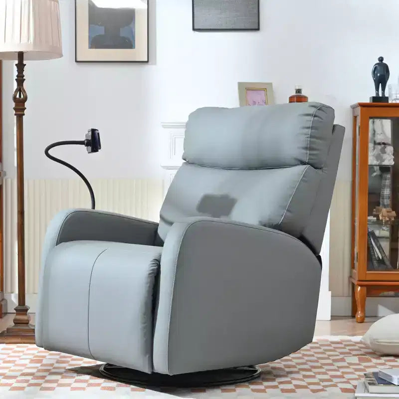 360 Swivel Recliner Nursery Rocking Chair Rocker Glider Single Sofa Accent Chair Leisure Lounge Chair with Phone Holder
