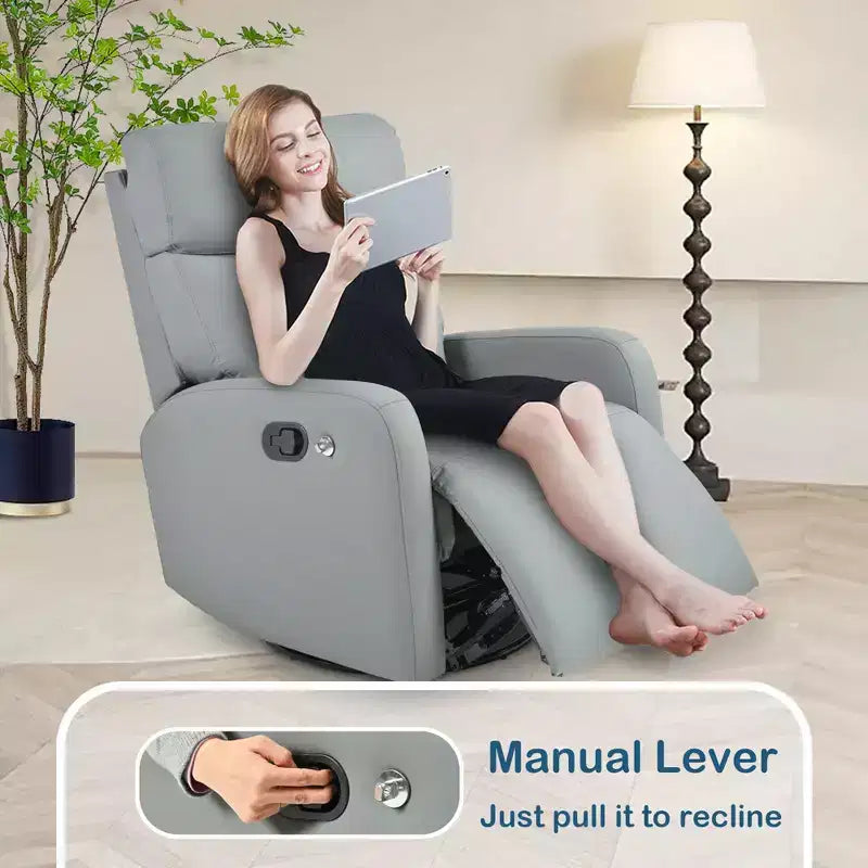 360 Swivel Recliner Nursery Rocking Chair Rocker Glider Single Sofa Accent Chair Leisure Lounge Chair with Phone Holder