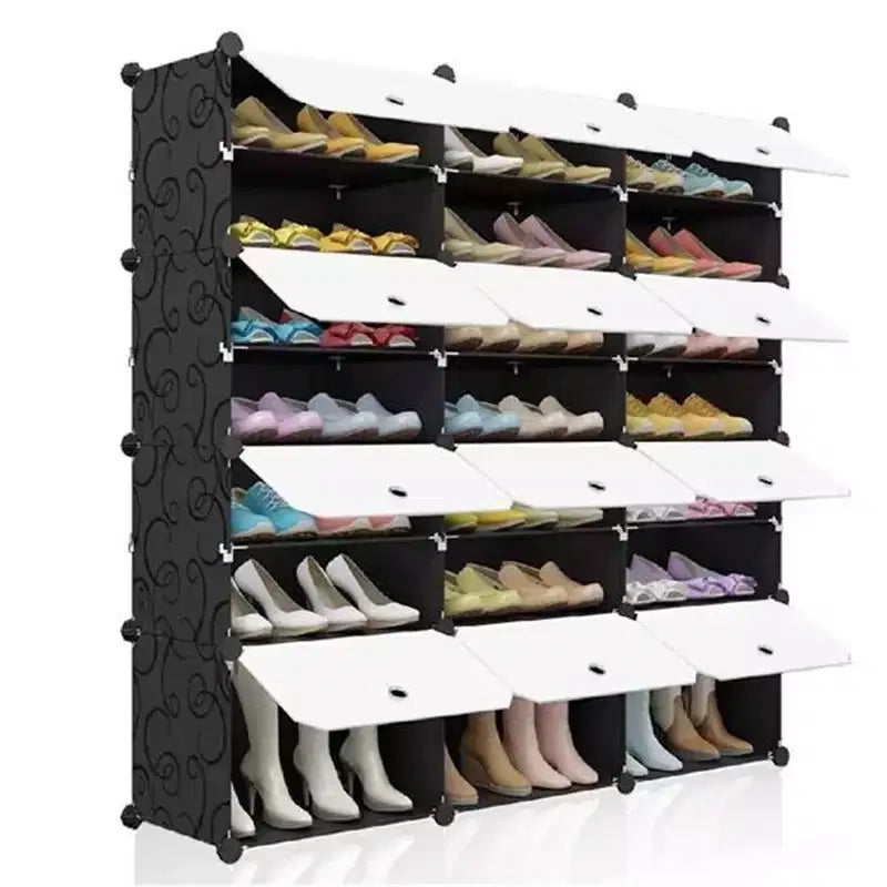 Shoe Rack, 7-Tier Portable Shoe Storage Organizer DIY Multi-Purpose Cube Shelf Stand for Heels/Boots/Slippers (403030)