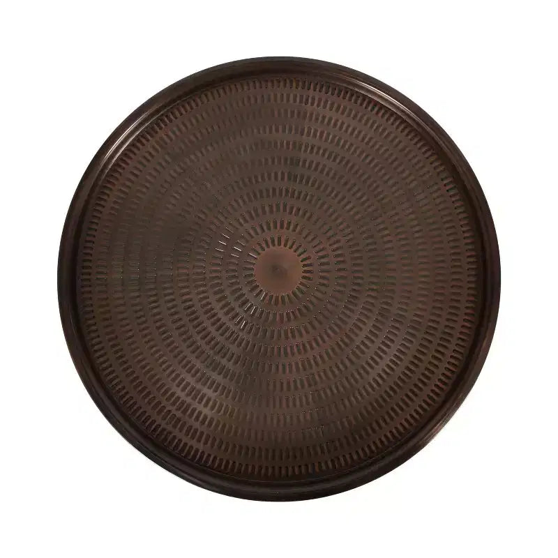 Mahdavi Round Outdoor Metal Coffee Table, 25x25x16, Bronze