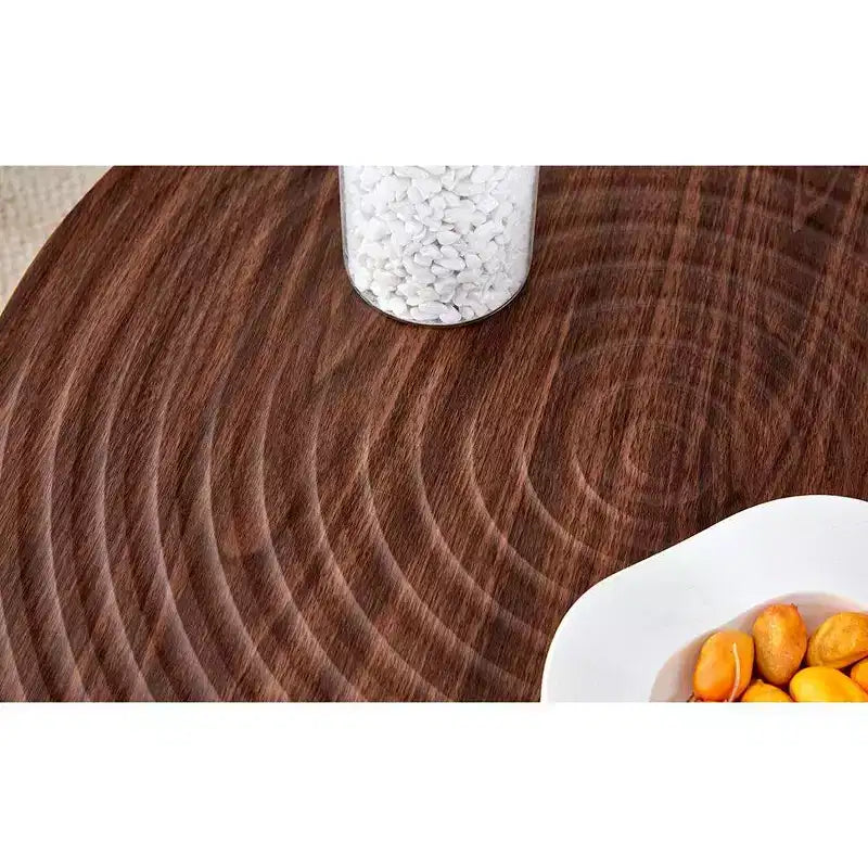 23.6 Exquisite Coffee Table with Ripple-Patterned Tabletop,Elegant Accent Cocktail Table for living Room,350lbs Capacity,Home Decor