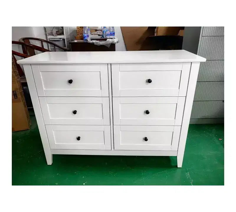 Black 6 Drawer Dresser for Bedroom, Large Dresser with Deep Drawers & Metal Knobs, Modern Wooden Chests of Drawers for Entryway, Hallway
