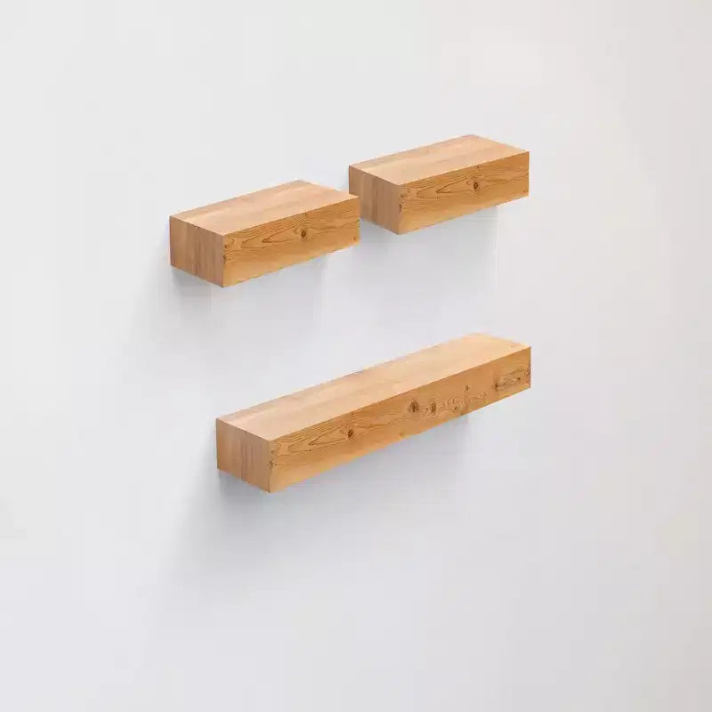 23.6 Maple Floating Shelf C invisible-bracket wood wall mount, perfect bathroom/bedroom/kitchen dcor or book/plant display, easy install.