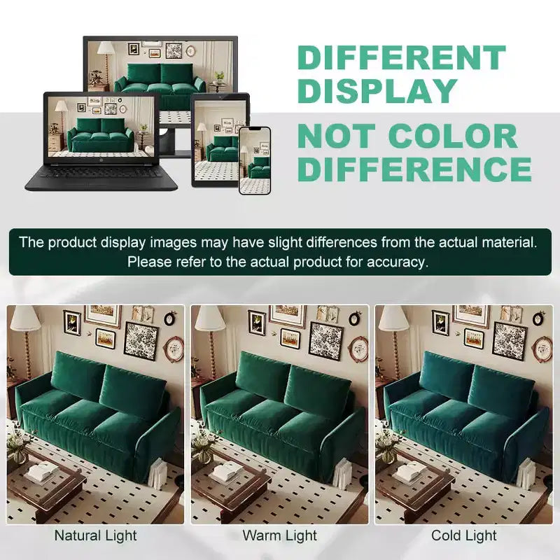 70.9 Pull Out Sofa Bed, 3 Seat Convertible Sleeper Sofa with 2-in-1 Pillow and Blanket Set Green