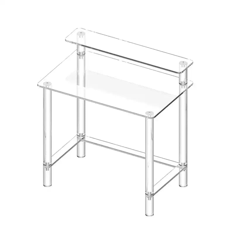 VEVOR Acrylic Table, 2Tiers Clear Office Desk with Monitor Stand, Acrylic Study Computer Desk,Modern Side End Table Nightstand,19.7x31.5x34.7 in,Clear