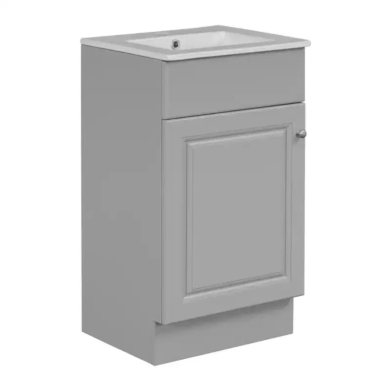 18 Small Bathroom Vanity Sink Combo, Bathroom storage Cabinet with Door Shelf and Adjustable Shelf, Single Sink Bathroom Vanity