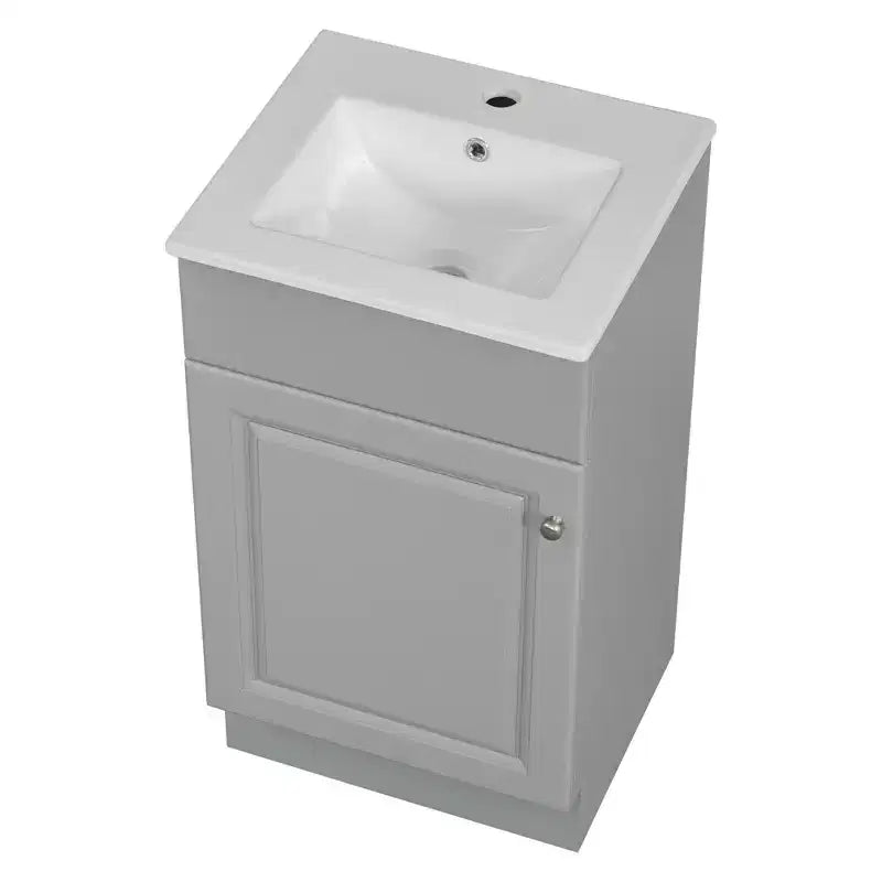 18 Small Bathroom Vanity Sink Combo, Bathroom storage Cabinet with Door Shelf and Adjustable Shelf, Single Sink Bathroom Vanity