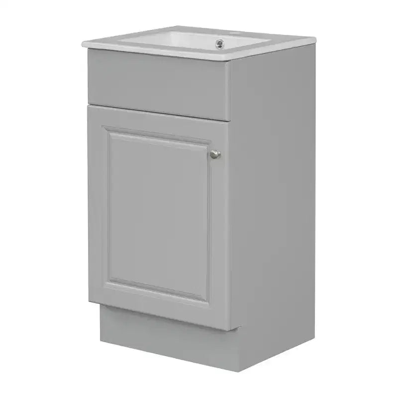 18 Small Bathroom Vanity Sink Combo, Bathroom storage Cabinet with Door Shelf and Adjustable Shelf, Single Sink Bathroom Vanity