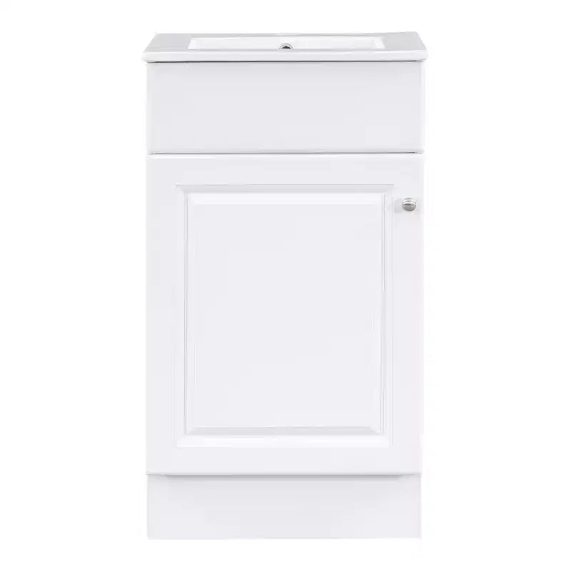 18 Small Bathroom Vanity Sink Combo, Bathroom storage Cabinet with Door Shelf and Adjustable Shelf, Single Sink Bathroom Vanity