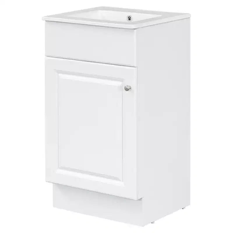 18 Small Bathroom Vanity Sink Combo, Bathroom storage Cabinet with Door Shelf and Adjustable Shelf, Single Sink Bathroom Vanity