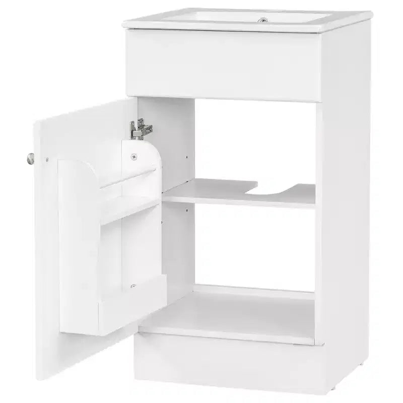 18 Small Bathroom Vanity Sink Combo, Bathroom storage Cabinet with Door Shelf and Adjustable Shelf, Single Sink Bathroom Vanity