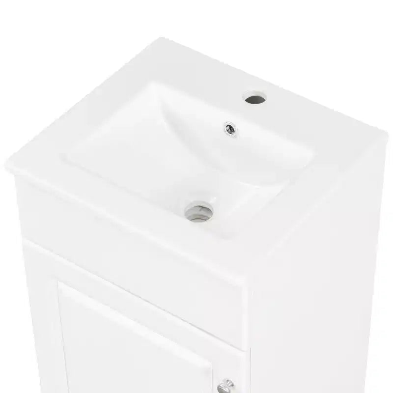 18 Small Bathroom Vanity Sink Combo, Bathroom storage Cabinet with Door Shelf and Adjustable Shelf, Single Sink Bathroom Vanity