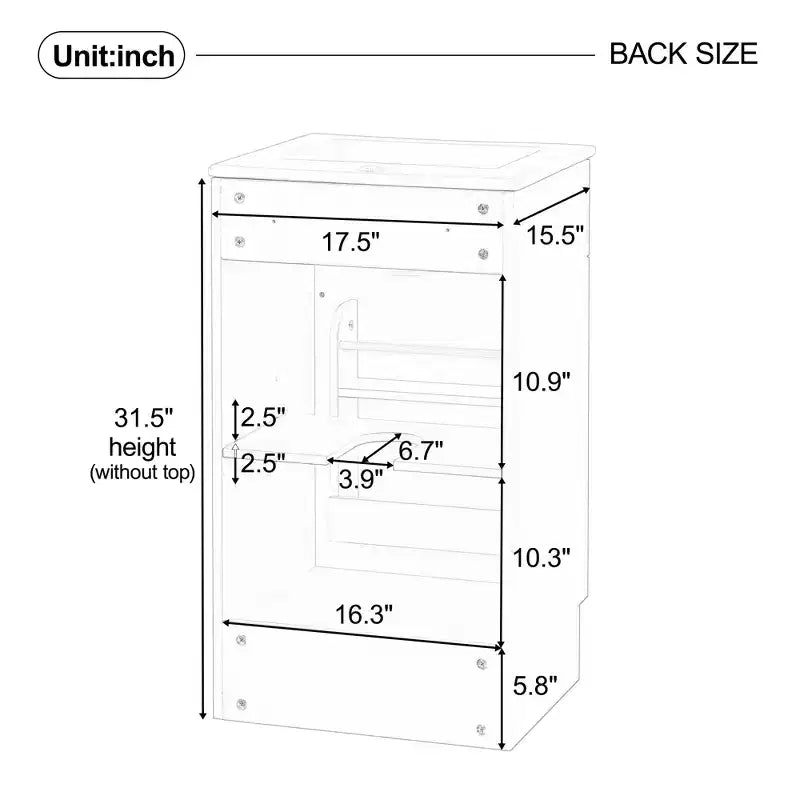 18 Small Bathroom Vanity Sink Combo, Bathroom storage Cabinet with Door Shelf and Adjustable Shelf, Single Sink Bathroom Vanity
