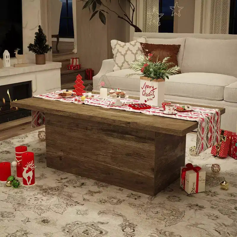Coffee Table, Modern Engineered Wood Center Coffee Tables for Living Room, Home Office Wooden Farmhouse Rustic Cocktail Tea Accent Table