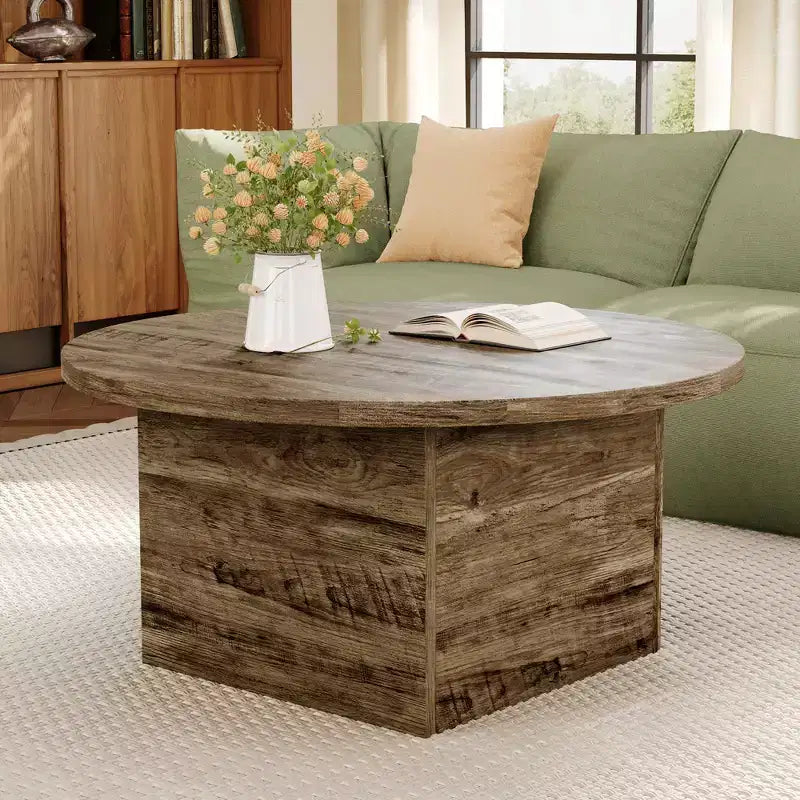 Coffee Table, Modern Engineered Wood Center Coffee Tables for Living Room, Home Office Wooden Farmhouse Rustic Cocktail Tea Accent Table