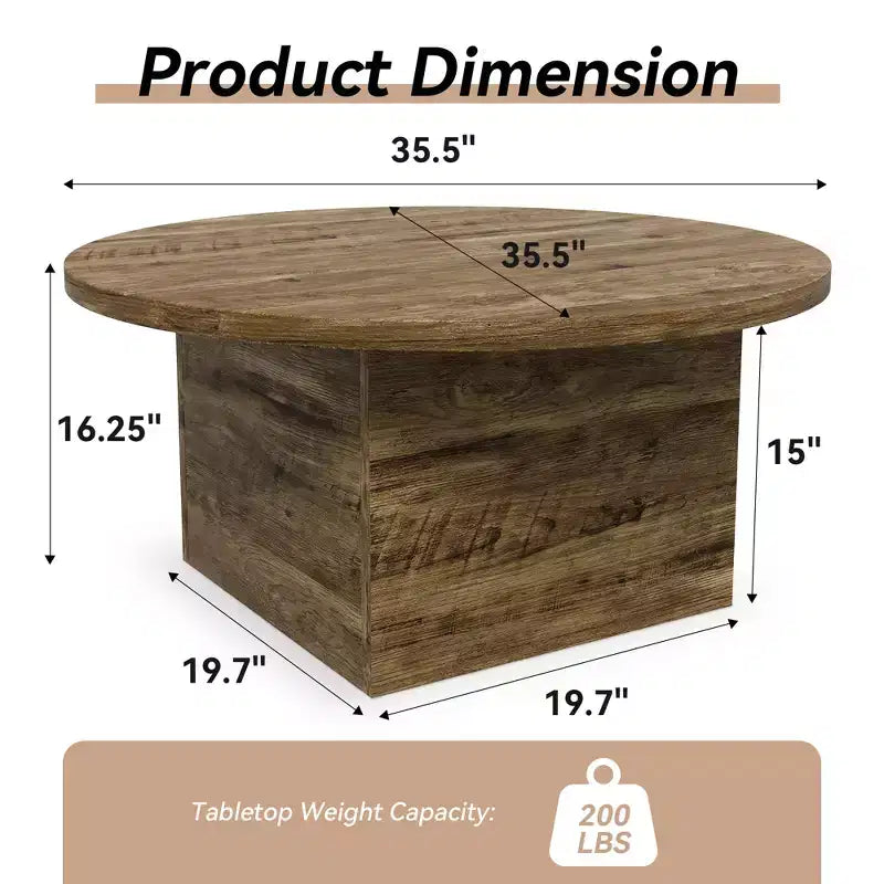 Coffee Table, Modern Engineered Wood Center Coffee Tables for Living Room, Home Office Wooden Farmhouse Rustic Cocktail Tea Accent Table