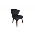 HomeRoots Charcoal and Espresso Cotton and Solid Wood Dining Side Chair
